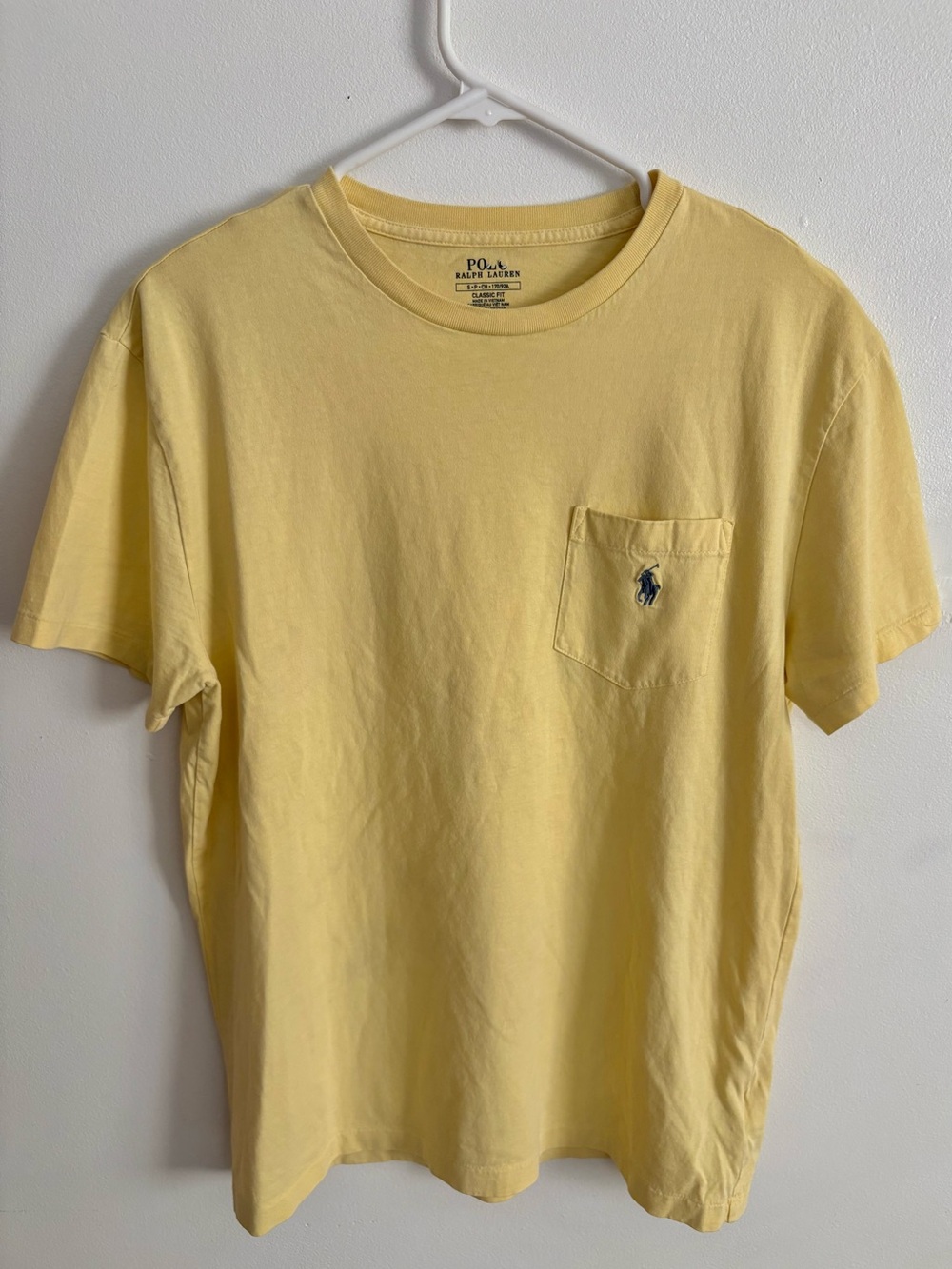 Polo by Ralph Lauren Soft Yellow Pocket Tee with Embroidered Pony